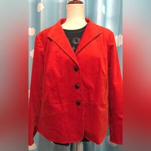 22WP Talbots orange velvet jacket blazer